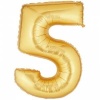 Gold Rakam 5 Folyo Balon 40 İnç 100 Cm