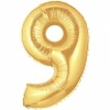 Gold Rakam 9 Folyo Balon 40 İnç 100 Cm