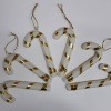 Gold Beyaz 9 cm Baston Süs (Yılbaşı) 6 lı