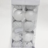 Mermer Desen Beyaz Renk 4 cm Yılbaşı Cici Top 20 Adet