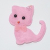 Pembe Kedi Süsleme Kumaş Sticker (25 Adet)
