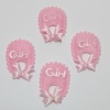 Bebek Yaka Pembe Süsleme Kumaş Sticker 25 Adet
