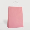 Pembe Büküm Saplı Kraft Çanta 15x20cm