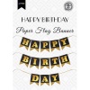 Happy Birthday Siyah Zemin Altın Harf Afiş