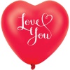 I Love You Baskılı Kırmızı Kalp Balon 12