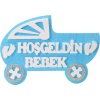Puset Şekilli Hoşgeldin Bebek Mavi Strafor Süs