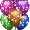 Çepeçevre Yıldızlar Baskılı Karışık Renk Krom Balon 12