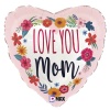 Love You Mom Blossoms Grabo Kalp Folyo Balon 18