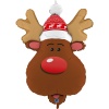 Smiley Reindeer Head Grabo Folyo Balon 34