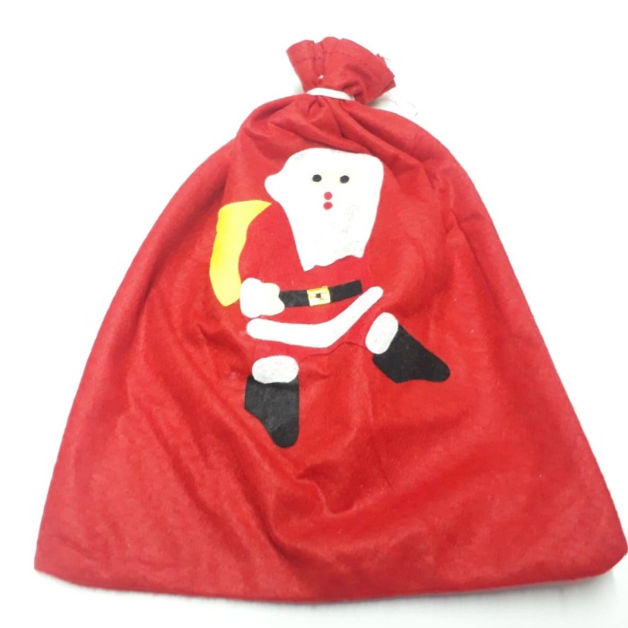 Noel Baba Yılbaşı Hediye Dağıtma Çuvalı 30x40 cm (12 Adet)