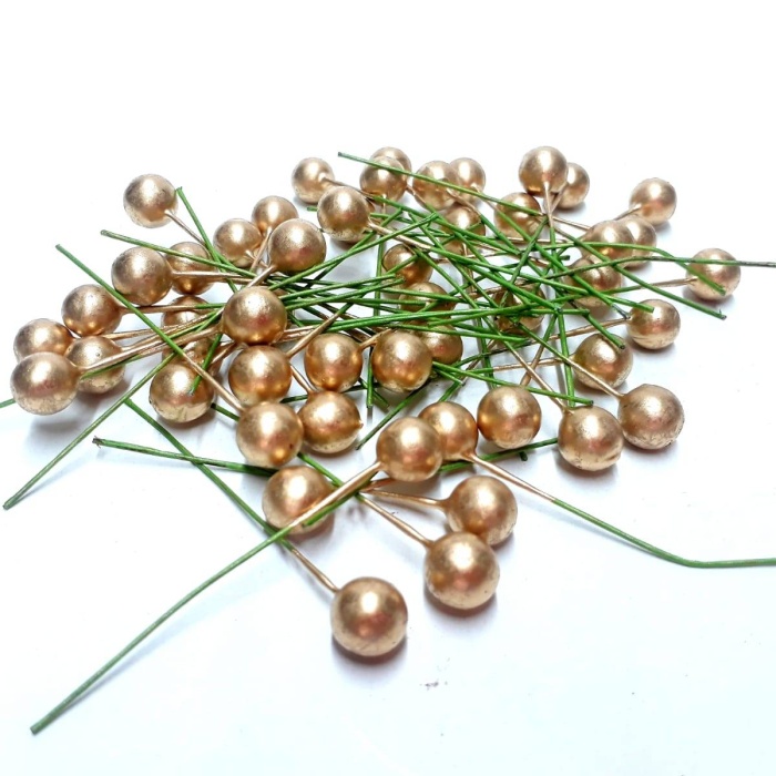 25 Adet Pike Cici Top Altın Sarısı Renk 1 cm