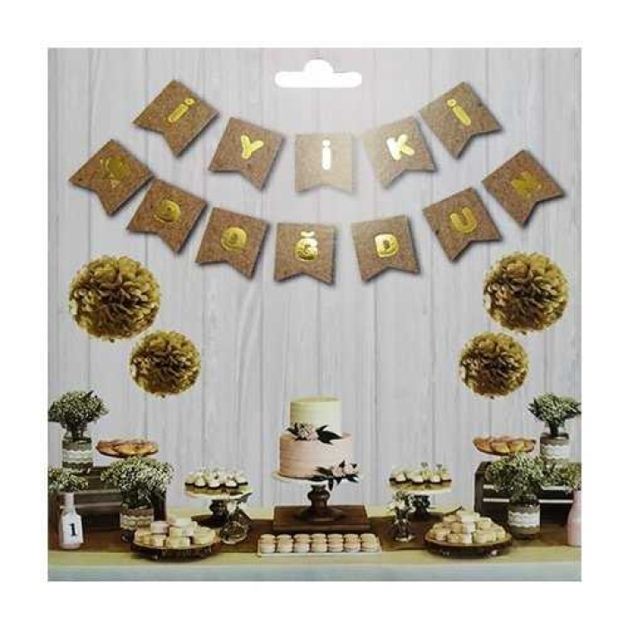 Kraft Gold İyi Ki Doğdun Yaldızlı Banner