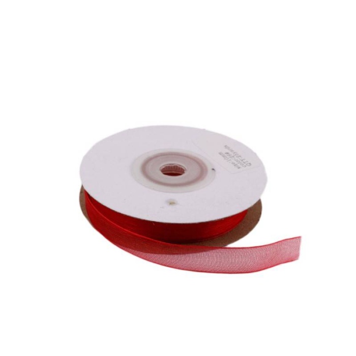 Organze Kırmızı Renkli Kurdele 10mm.
