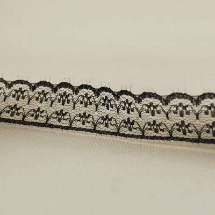 Siyah Renk Dantel Kurdela 2 cm X 10 Metre.