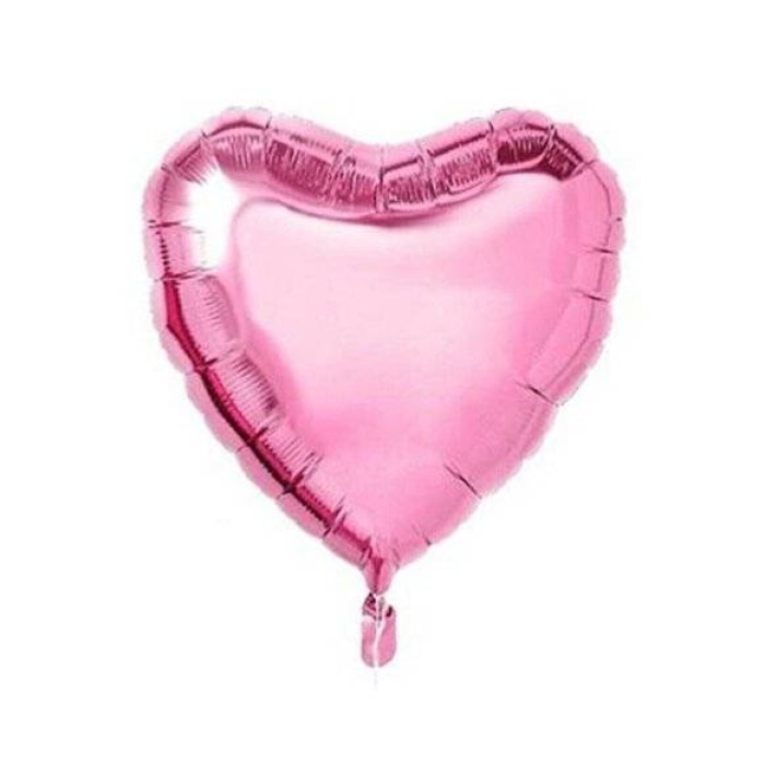 Kalpli Pembe Renk Folyo Balon 18 inç 40 cm