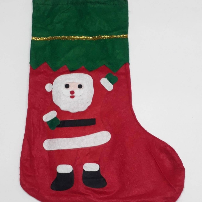 Noel Babalı Baskılı Elyaf Çorap 17*36 cm