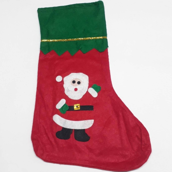 Noel Babalı Baskılı Elyaf Çorap 17*36 cm
