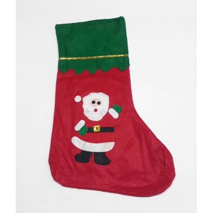 Noel Babalı Baskılı Elyaf Çorap 17*36 cm 12 Adet
