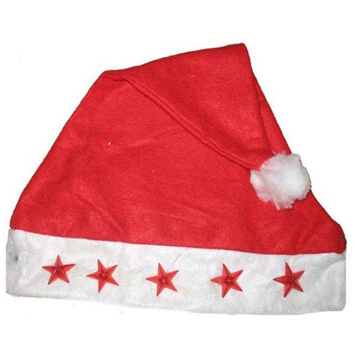 Yıldız Işıklı Noel Baba Şapkası 1 Adet