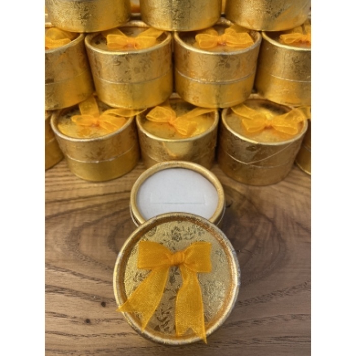 Gold Yuvarlak Şeker Ve Yüzük Kutusu 5 x 3.5 cm  30 adet