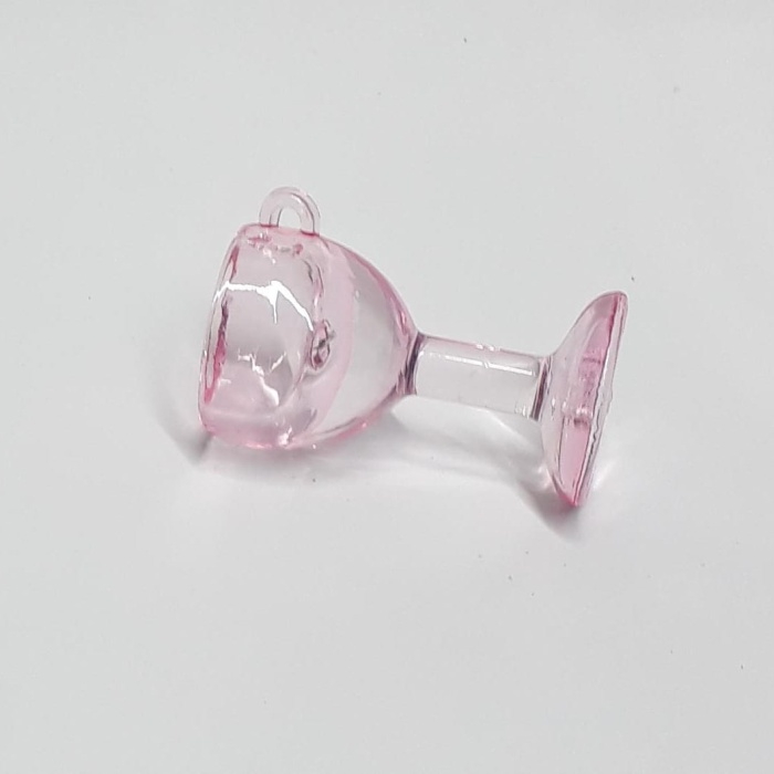 Akrilik Pembe Kadeh Konsept, Hediyelik Süsleme Bebek Şekeri (25 Adet)