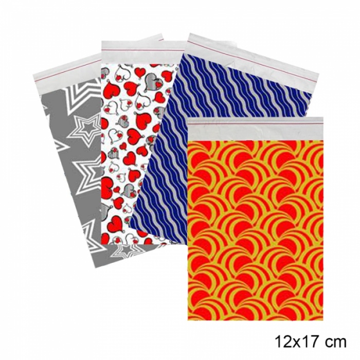 Desenli Metalize Poşet 12x17 100lü