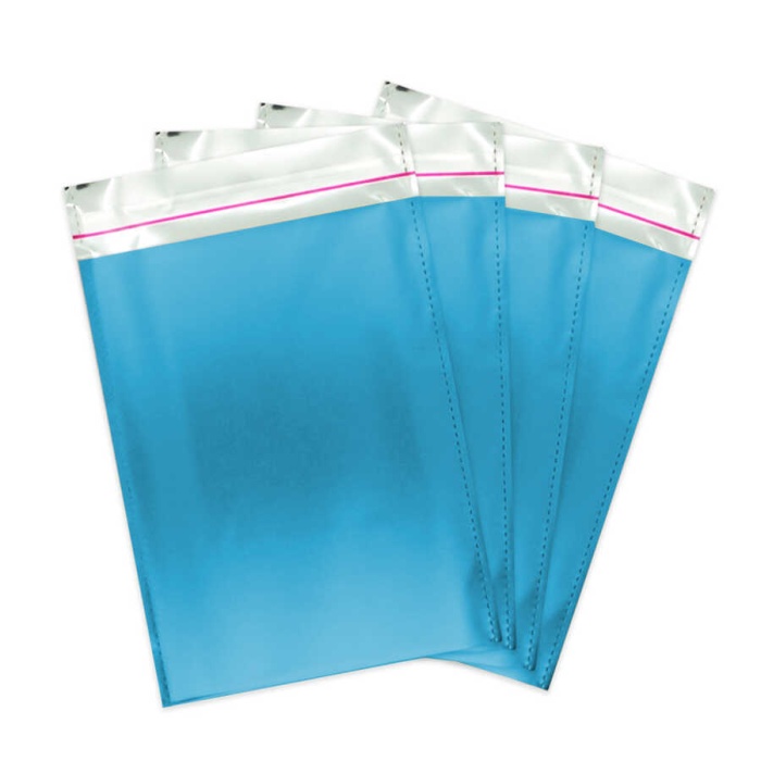 100 lü Mavi Metalize Poşet 25x35