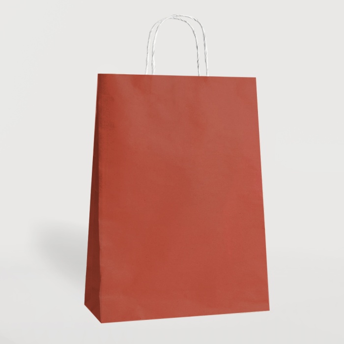 Kiremit Büküm Saplı Kraft Çanta 25x31cm