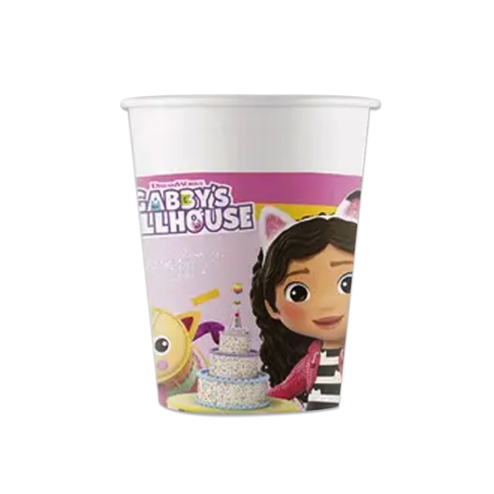 Gabbys Dollhouse Karton Bardak 8 oz 8li