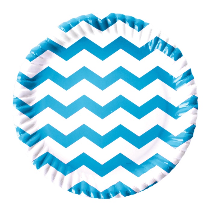 Turkuaz Zigzag Karton Tabak 8li