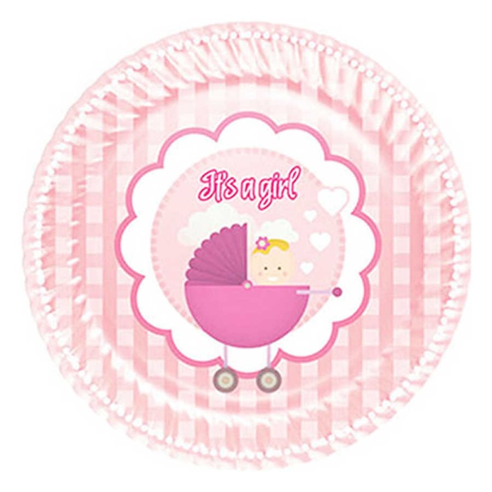 Its a Girl 8li Karton Tabak 23 cm