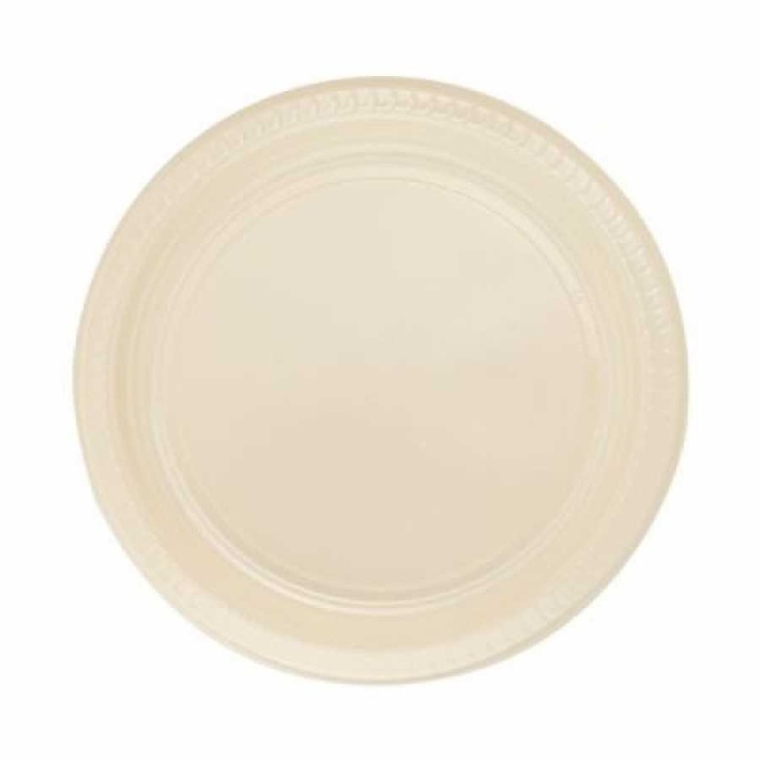 22 cm Krem Plastik Tabak 24lü