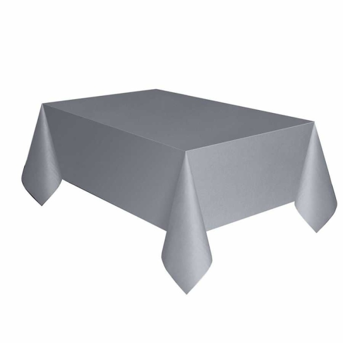 Gümüş Plastik Masa Örtüsü 137*270cm 30 mikron