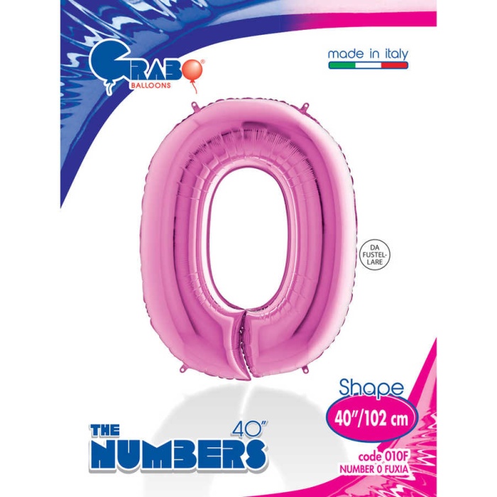 0 Rakam Grabo Fuşya Folyo Balon 40