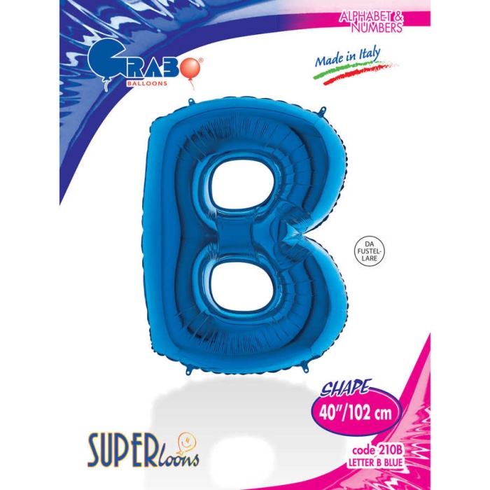 B Harf Grabo Mavi Folyo Balon 40
