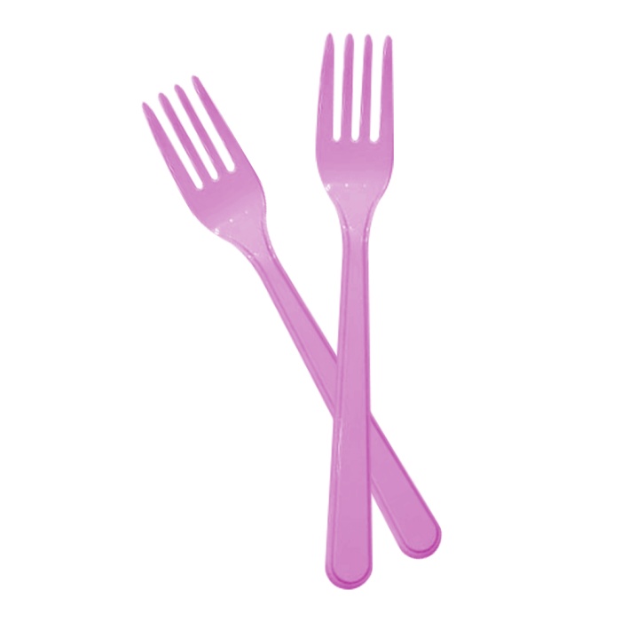 Pembe Plastik Çatal 25li