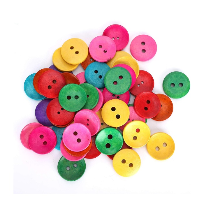 Renkli Tahta Düğme 15mm
