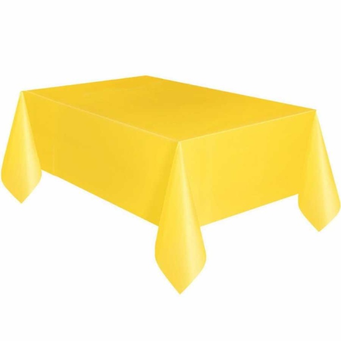 Sarı Plastik Masa Örtüsü 137*270cm 30 mikron