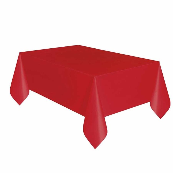 Kırmızı Plastik Masa Örtüsü 137*270cm 30 mikron