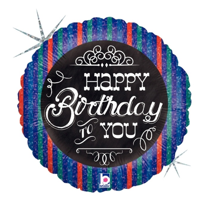 Chalkboard Birthday Grabo Folyo Balon 18