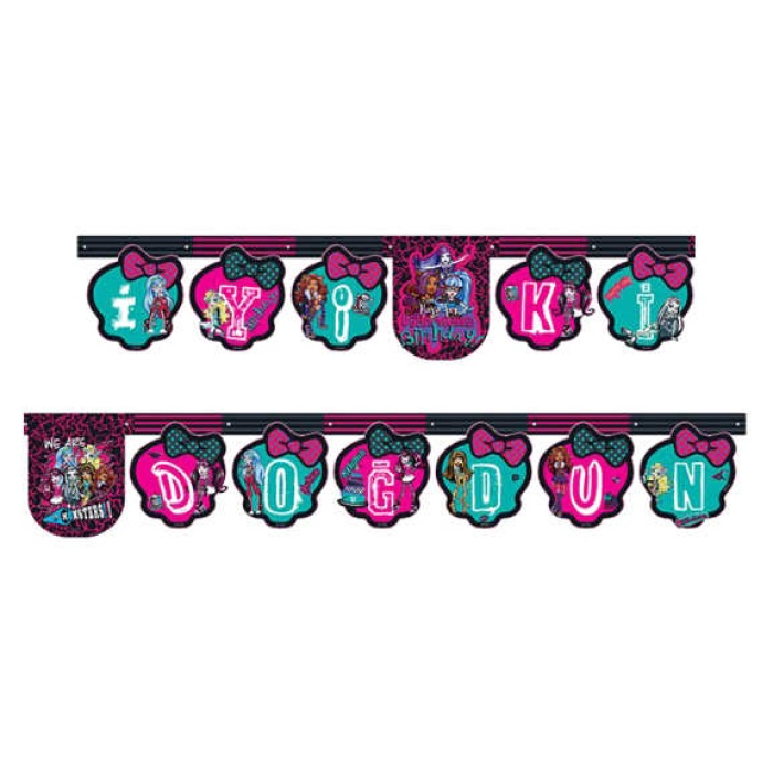 Monster High İyiki Doğdun Harf Afiş