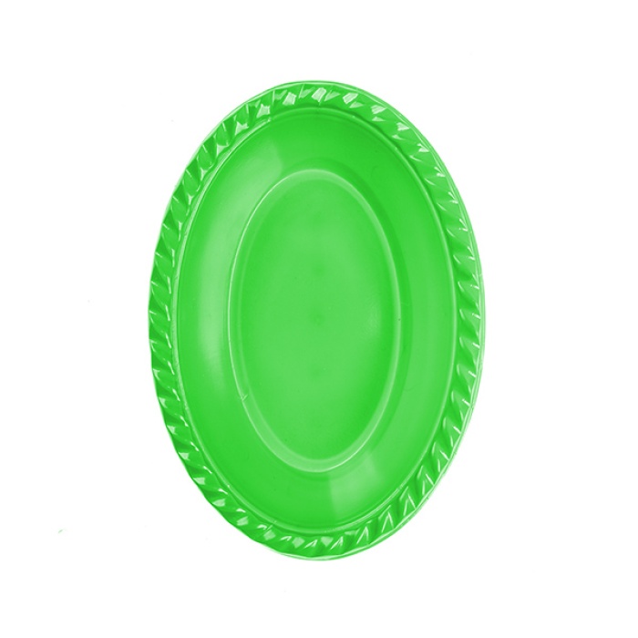 Yeşil Plastik Oval Kase 12x17 cm