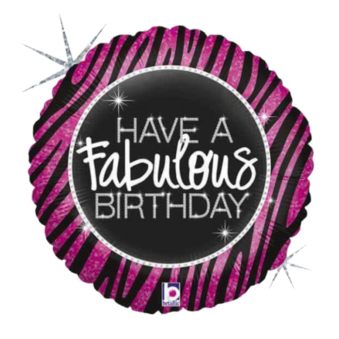 Fabulouns Zebra Birthday Grabo Folyo Balon 36