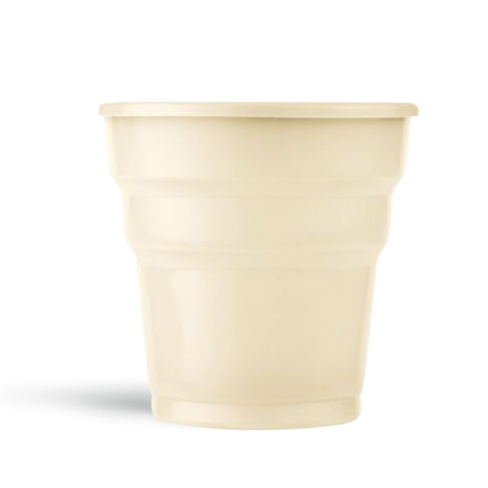 Krem Plastik Meşrubat Bardağı 8li