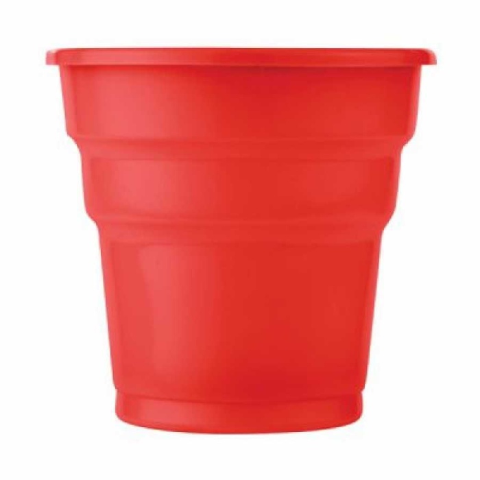 Kırmızı Plastik Meşrubat Bardağı