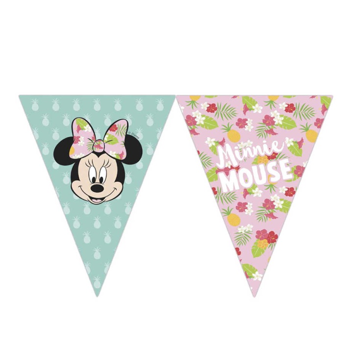 Minnie Tropical Lisanslı Üçgen Bayrak Afiş
