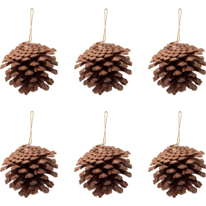 Yılbaşı Çam Ağacı Süsü Kozalak 6 cm 6lı