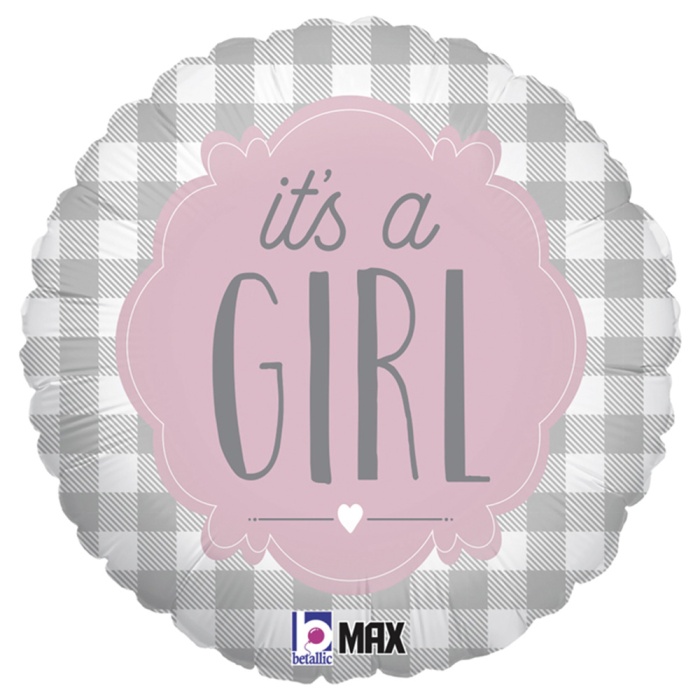 Girl Buffalo Plaid Grabo Folyo Balon 18
