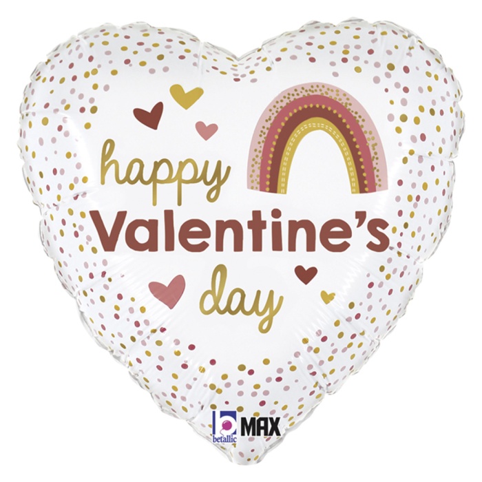 Boho Rainbow Valentine Grabo Kalp Folyo Balon 18