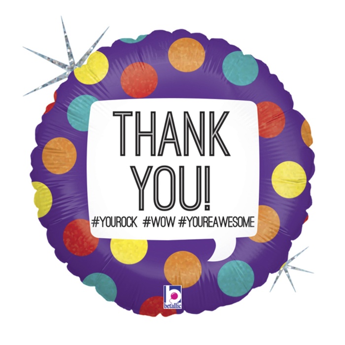 Hashtag Thank You Grabo Folyo Balon 18